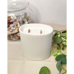 Contenant oval en grès blanc