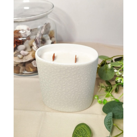 Contenant oval en grès blanc